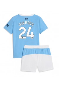 Manchester City Josko Gvardiol #24 Babyklær Hjemme Fotballdrakt til barn 2025-26 Korte ermer (+ Korte bukser)